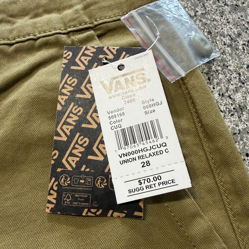 Vans Chino Skate Pants Womens 28x29 High Rise Relaxed Straight Leg Olive Green - Picture 4 of 7